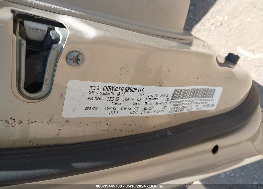 2014 CHRYSLER TOWN & COUNTRY VIN: 2C4RC1BG4ER208362
