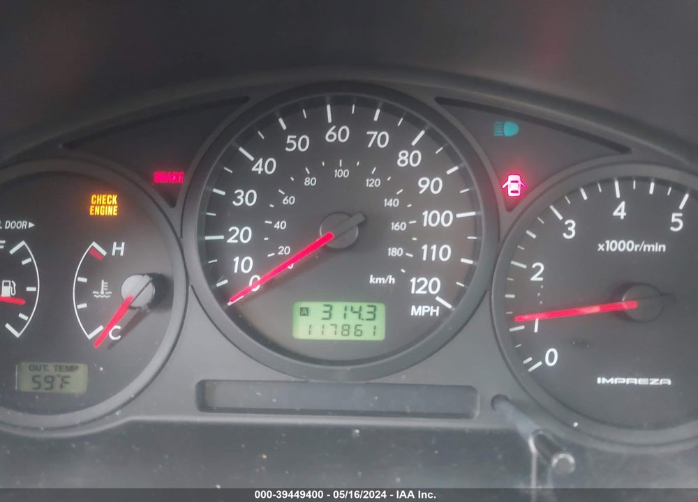 2006 SUBARU IMPREZA SEDAN VIN: JF1GD67626G524840