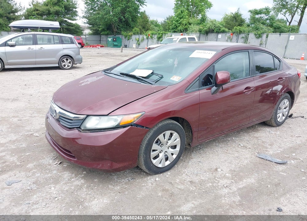 2012 HONDA CIVIC LX VIN: 2HGFB2F55CH508744