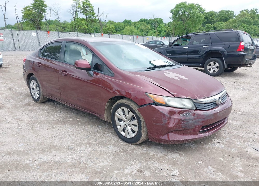 2012 HONDA CIVIC LX VIN: 2HGFB2F55CH508744
