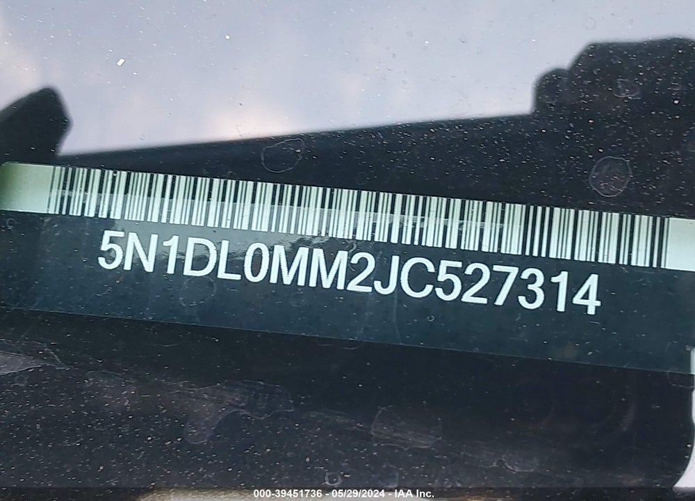 2018 INFINITI QX60 VIN: 5N1DL0MM2JC527314