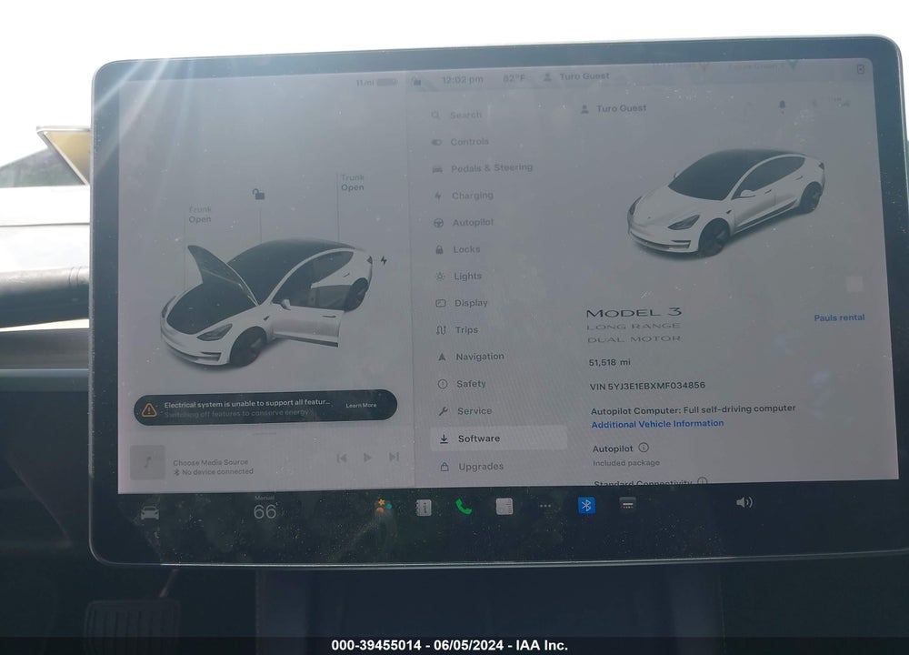 2021 TESLA MODEL 3 LONG RANGE DUAL MOTOR ALL-WHEEL DRIVE VIN: 5YJ3E1EBXMF034856