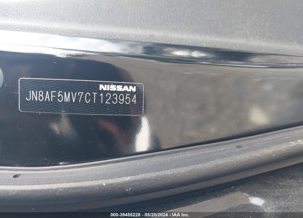 2012 NISSAN JUKE SL VIN: JN8AF5MV7CT123954