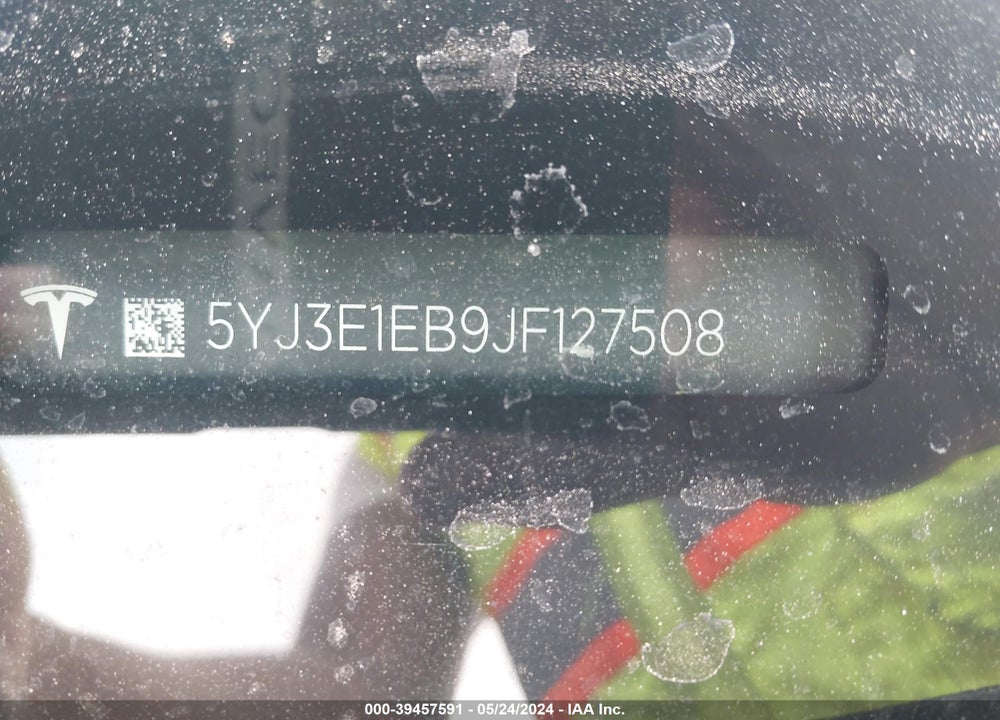 2018 TESLA MODEL 3 LONG RANGE/PERFORMANCE VIN: 5YJ3E1EB9JF127508