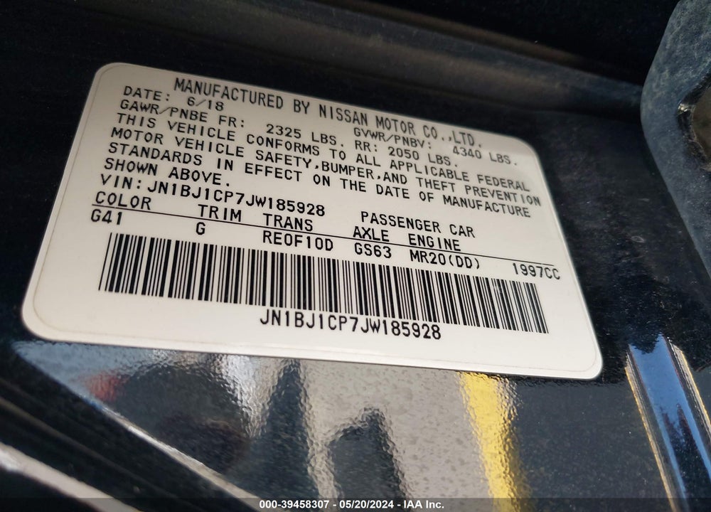 2018 NISSAN ROGUE SPORT S VIN: JN1BJ1CP7JW185928