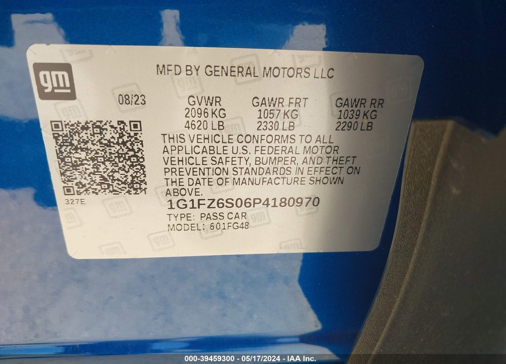 2023 CHEVROLET BOLT EUV FWD PREMIER VIN: 1G1FZ6S06P4180970