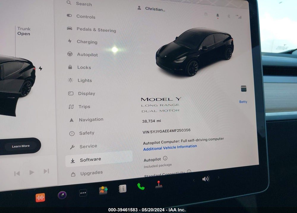 2021 TESLA MODEL Y LONG RANGE DUAL MOTOR ALL-WHEEL DRIVE VIN: 5YJYGAEE4MF250356