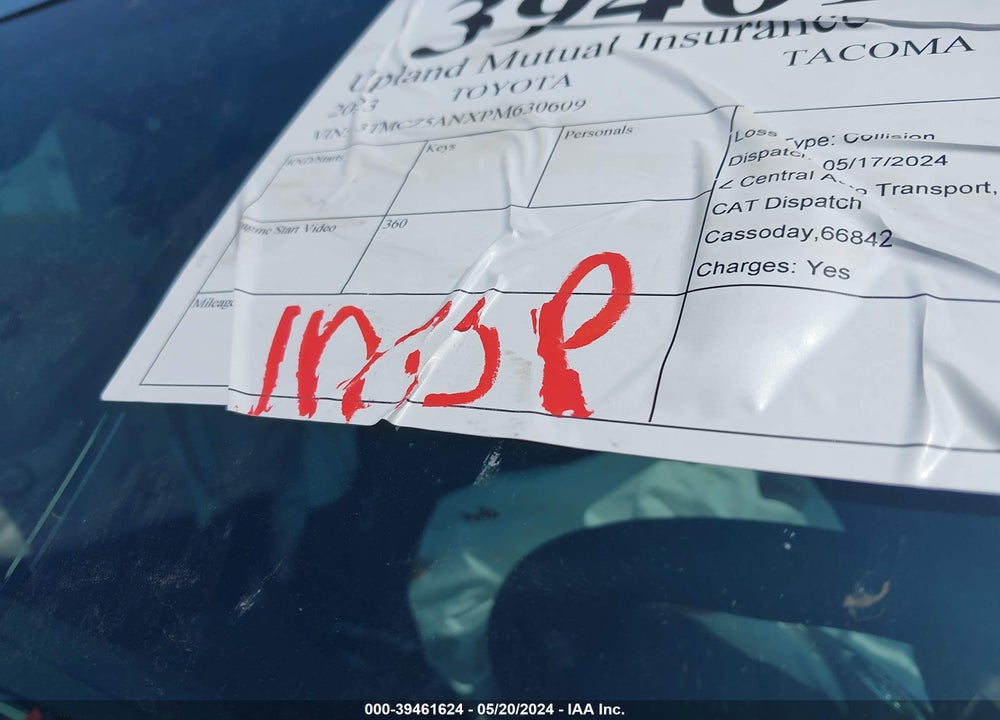 2023 TOYOTA TACOMA SR V6 VIN: 3TMCZ5ANXPM630609