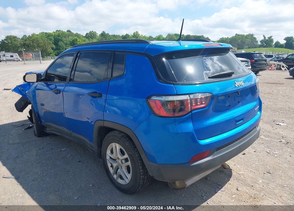 2018 JEEP COMPASS SPORT FWD VIN: 3C4NJCAB9JT124812