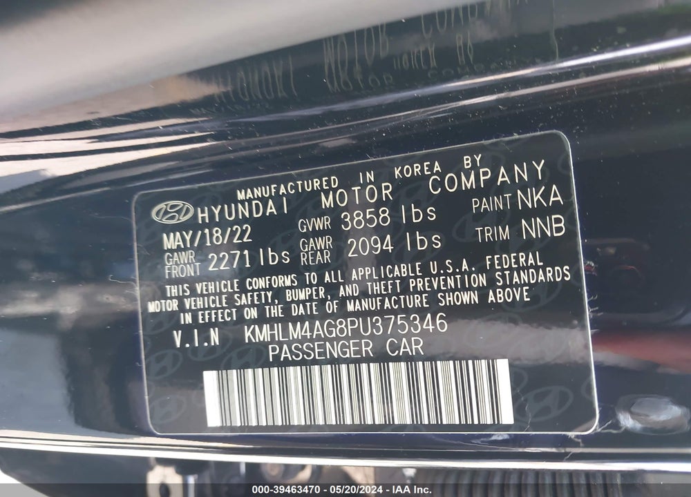 2023 HYUNDAI ELANTRA SEL VIN: KMHLM4AG8PU375346
