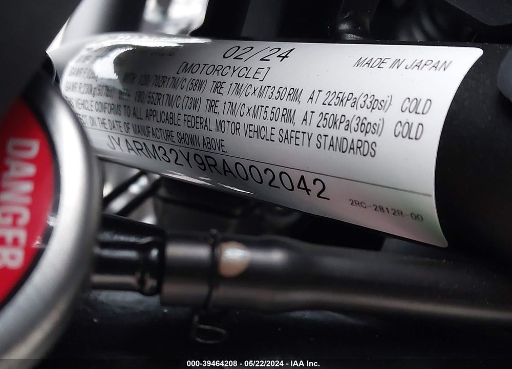 2024 YAMAHA MT07 C VIN: JYARM32Y9RA002042
