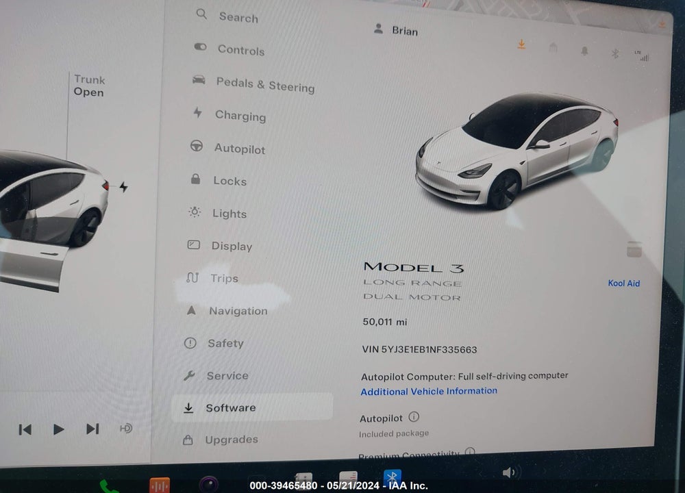 2022 TESLA MODEL 3 LONG RANGE DUAL MOTOR ALL-WHEEL DRIVE VIN: 5YJ3E1EB1NF335663