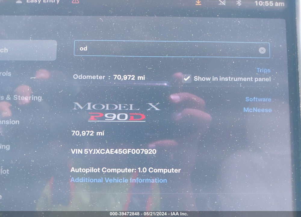 2016 TESLA MODEL X 60D/P100D/P90D VIN: 5YJXCAE45GF007920