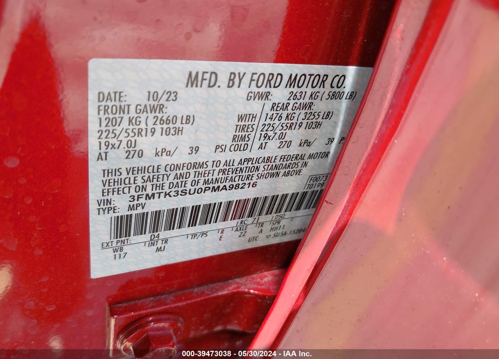 2023 FORD MUSTANG MACH-E PREMIUM VIN: 3FMTK3SU0PMA98216