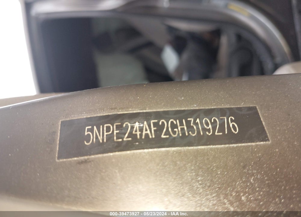 2016 HYUNDAI SONATA SE VIN: 5NPE24AF2GH319276