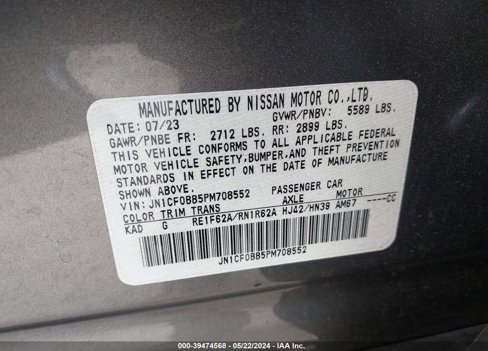 2023 NISSAN ARIYA ENGAGE VIN: JN1CF0BB5PM708552