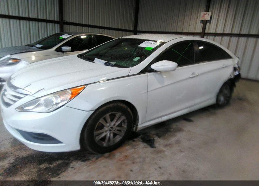 2014 HYUNDAI SONATA GLS VIN: 5NPEB4AC2EH844373