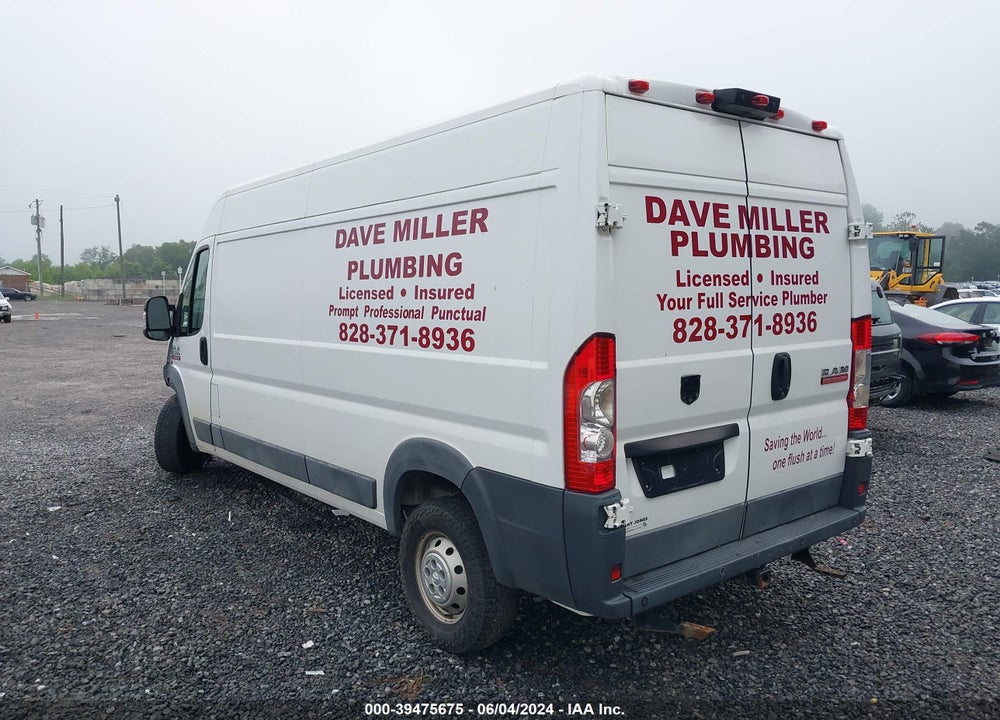 2018 RAM PROMASTER 2500 HIGH ROOF 159 WB VIN: 3C6TRVDG0JE105631