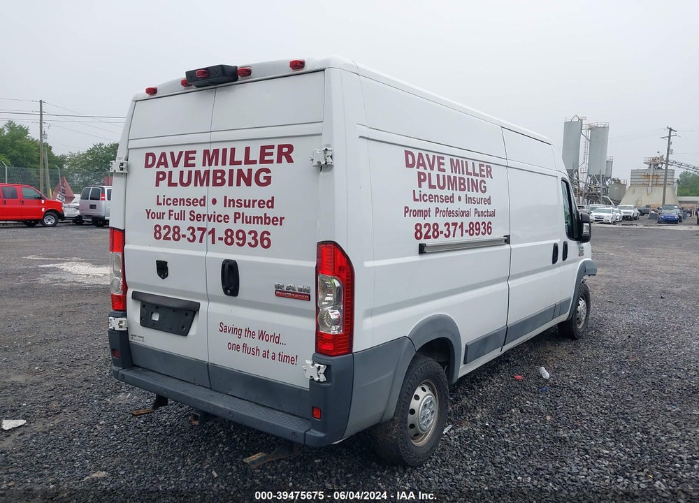 2018 RAM PROMASTER 2500 HIGH ROOF 159 WB VIN: 3C6TRVDG0JE105631