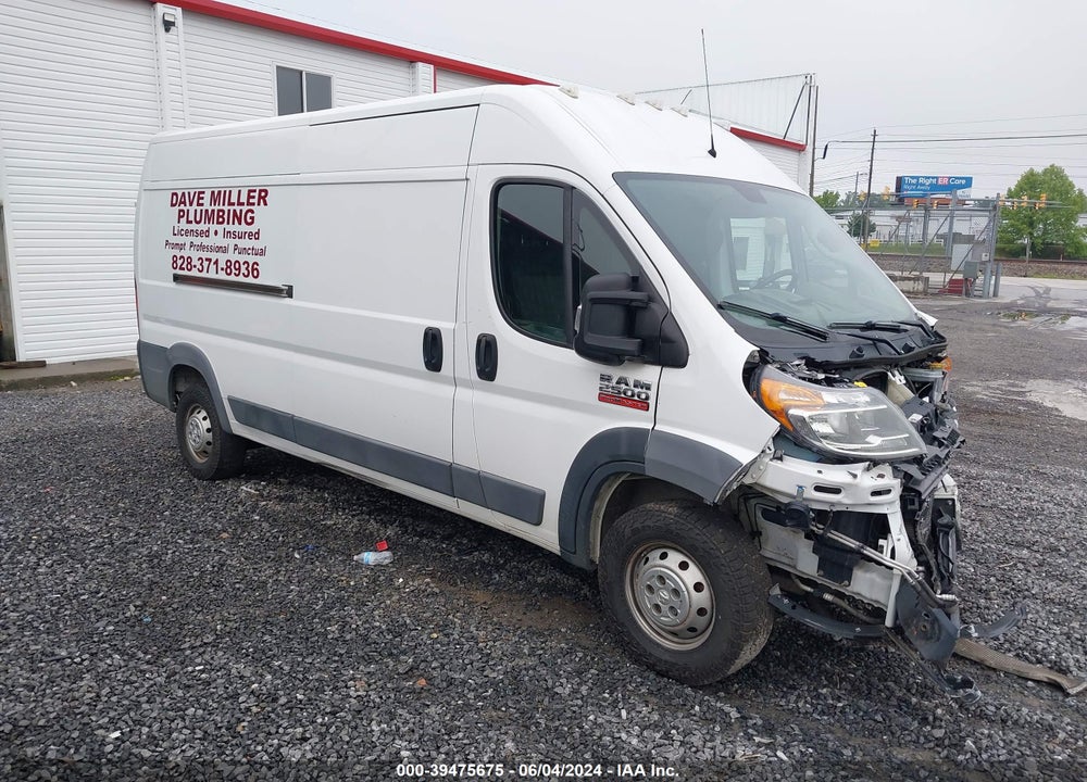 2018 RAM PROMASTER 2500 HIGH ROOF 159 WB VIN: 3C6TRVDG0JE105631