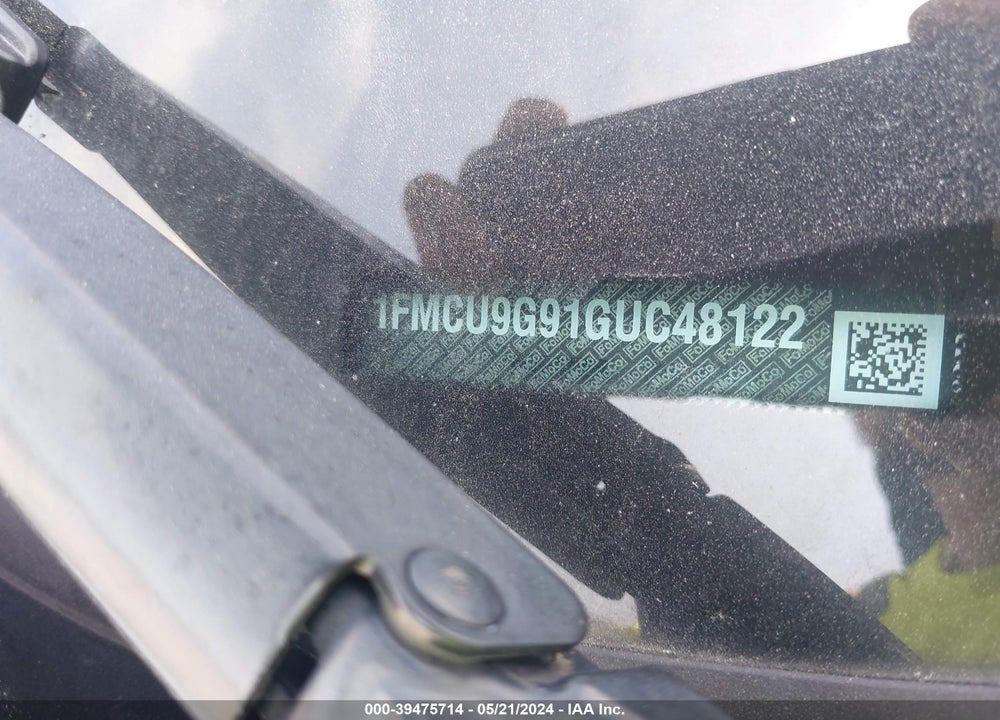 2016 FORD ESCAPE SE VIN: 1FMCU9G91GUC48122