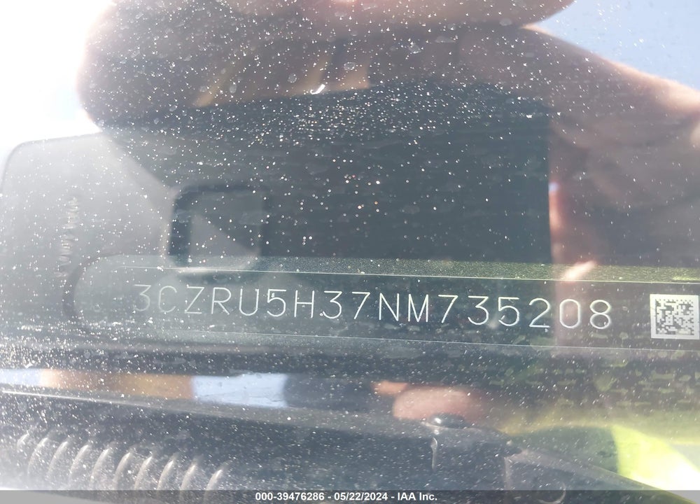2022 HONDA HR-V VIN: 3CZRU5H37NM735208