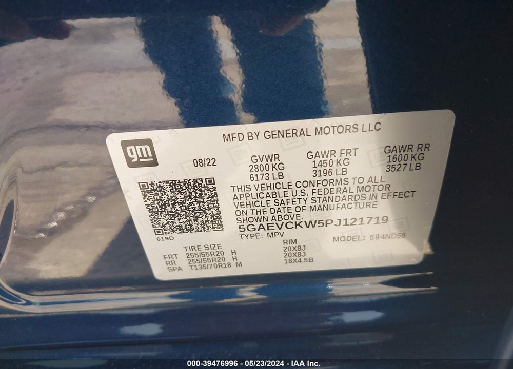 2023 BUICK ENCLAVE AVENIR AWD VIN: 5GAEVCKW5PJ121719