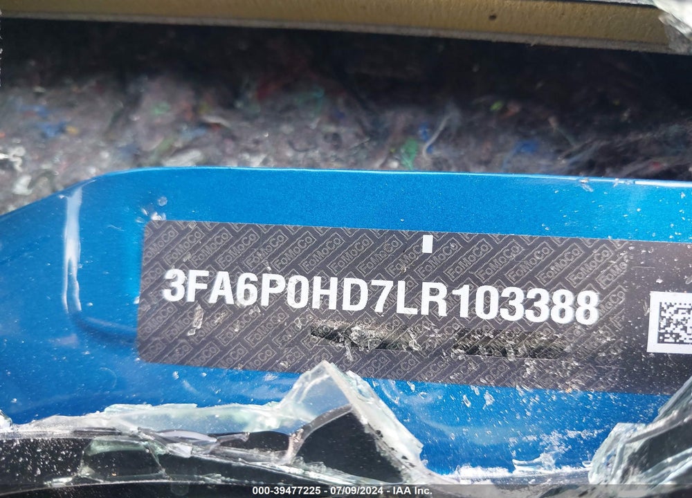 2020 FORD FUSION SE VIN: 3FA6P0HD7LR103388