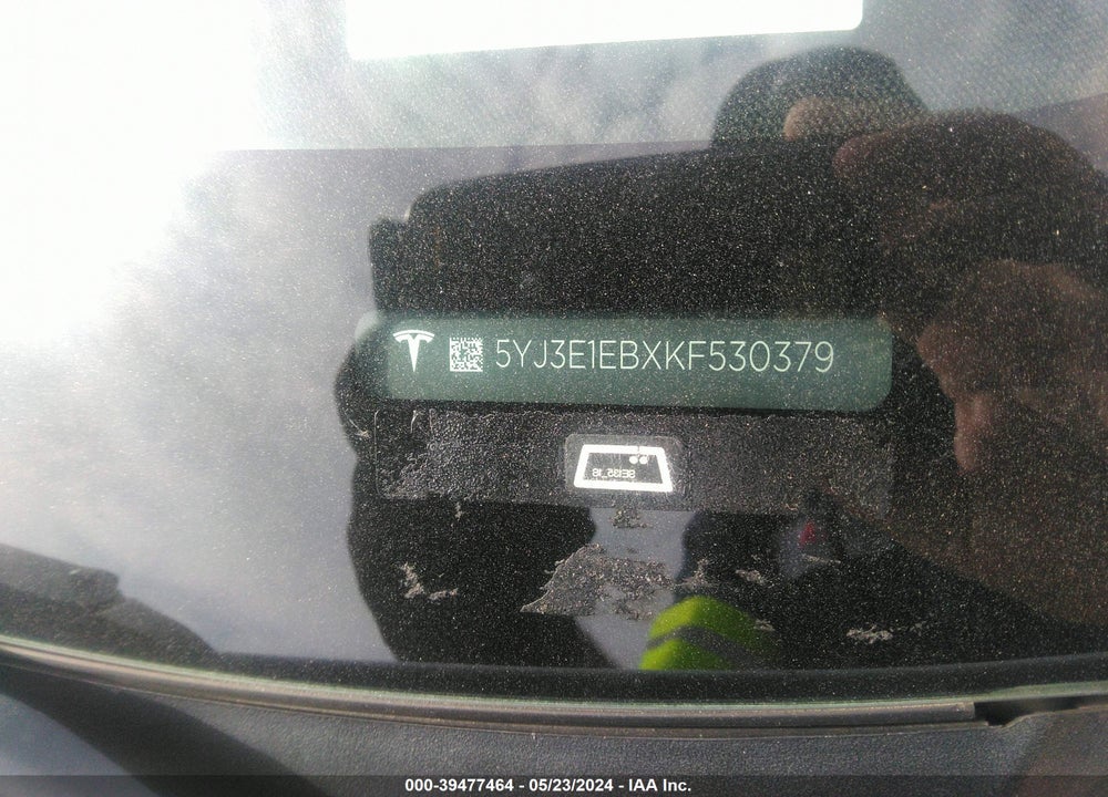 2019 TESLA MODEL 3 LONG RANGE/PERFORMANCE VIN: 5YJ3E1EBXKF530379
