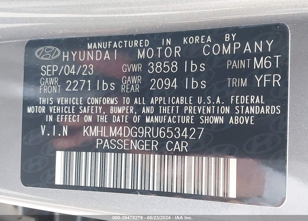 2024 HYUNDAI ELANTRA SEL VIN: KMHLM4DG9RU653427