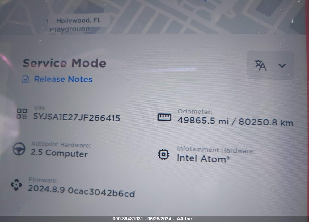 2018 TESLA MODEL S 100D/75D/P100D VIN: 5YJSA1E27JF266415