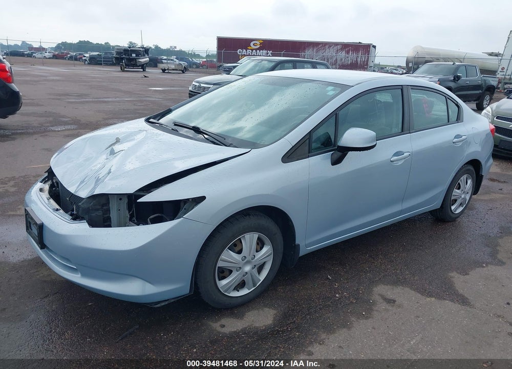 2012 HONDA CIVIC LX VIN: 2HGFB2F55CH566224