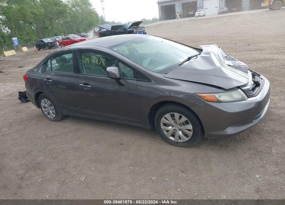 2012 HONDA CIVIC LX VIN: 19XFB2F52CE070341