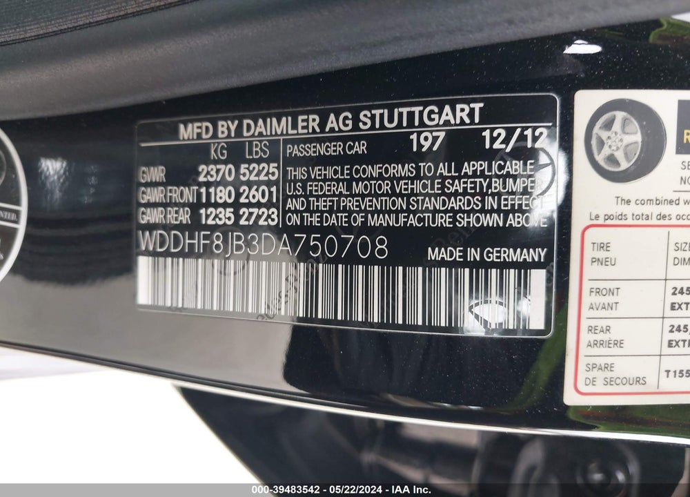 2013 MERCEDES-BENZ E 350 4MATIC VIN: WDDHF8JB3DA750708