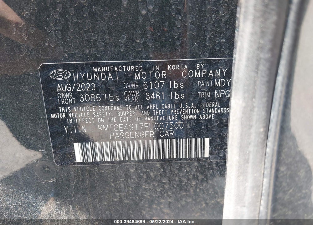 2023 GENESIS ELECTRIFIED G80 VIN: KMTGE4S17PU007500