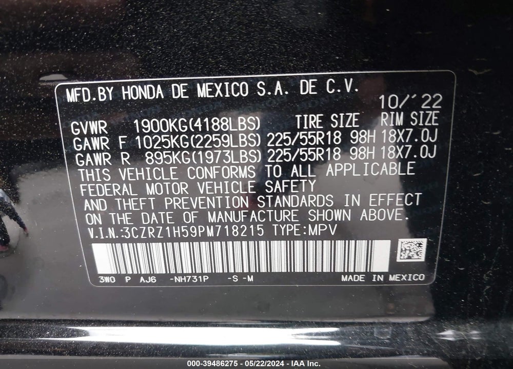 2023 HONDA HR-V 2WD SPORT VIN: 3CZRZ1H59PM718215