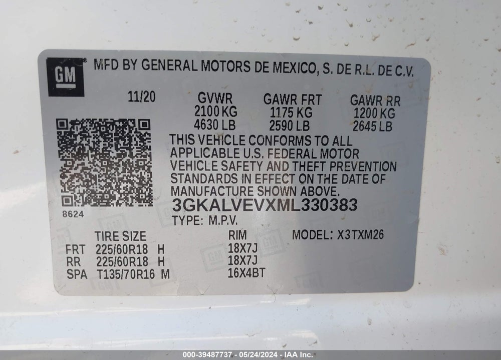 2021 GMC TERRAIN AWD SLT VIN: 3GKALVEVXML330383