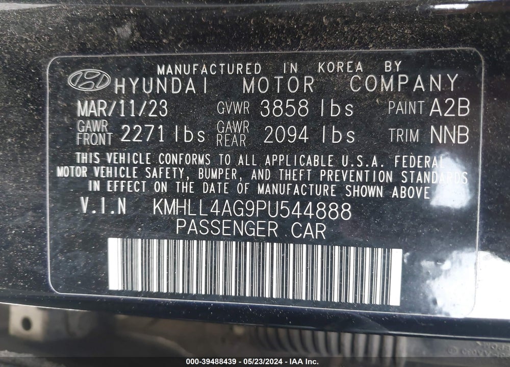 2023 HYUNDAI ELANTRA SE VIN: KMHLL4AG9PU544888