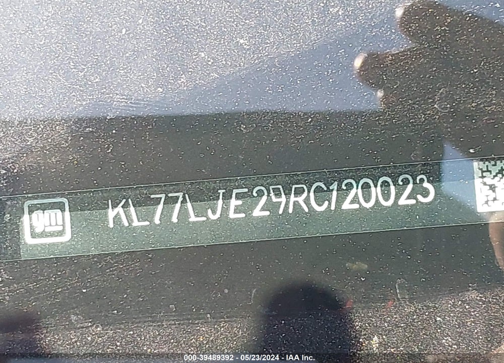 2024 CHEVROLET TRAX FWD 2RS VIN: KL77LJE29RC120023