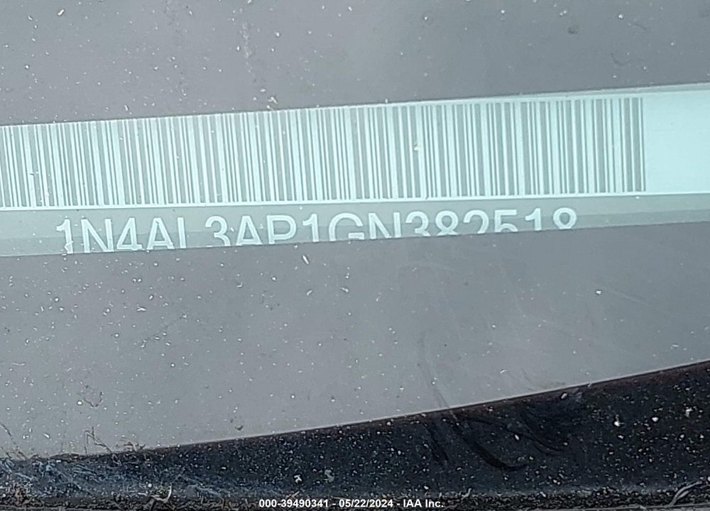 2016 NISSAN ALTIMA 2.5 S VIN: 1N4AL3AP1GN382518
