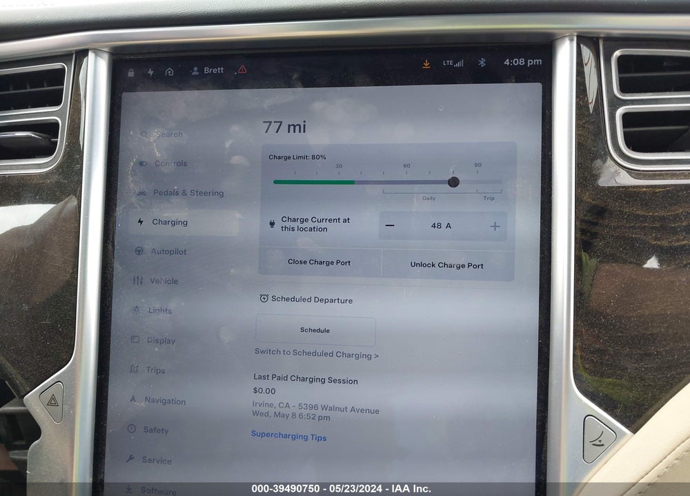 2016 TESLA MODEL S 60D/70D/75D/85D/90D VIN: 5YJSA1E24GF147276