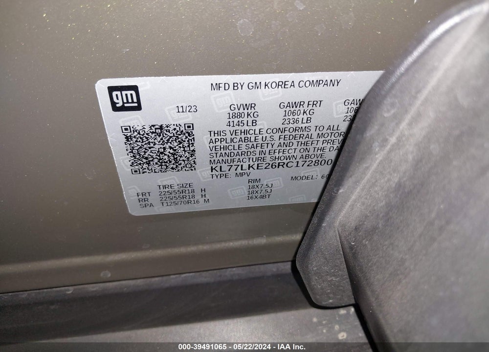 2024 CHEVROLET TRAX FWD ACTIV VIN: KL77LKE26RC172800