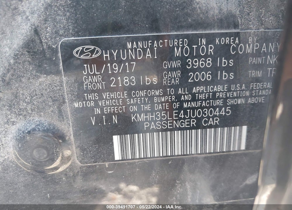 2018 HYUNDAI ELANTRA GT VIN: KMHH35LE4JU030445