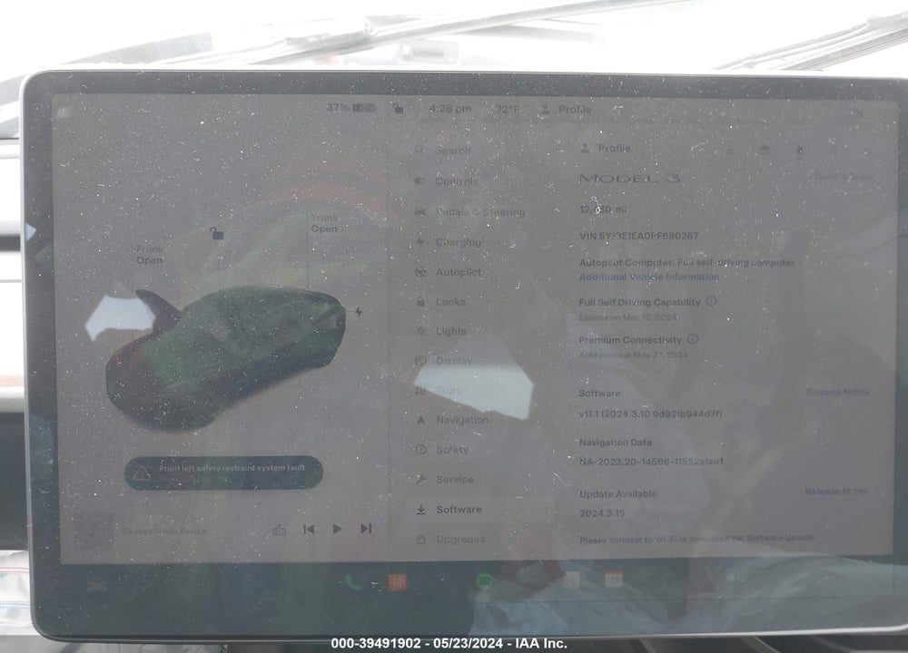 2023 TESLA MODEL 3 VIN: 5YJ3E1EA0PF680287