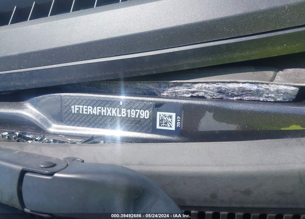 2019 FORD RANGER VIN: 1FTER4FHXKLB19790