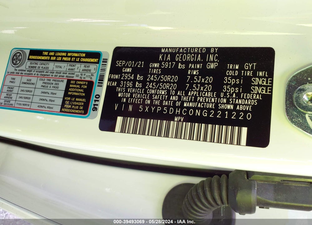 2022 KIA TELLURIDE SX VIN: 5XYP5DHC0NG221220