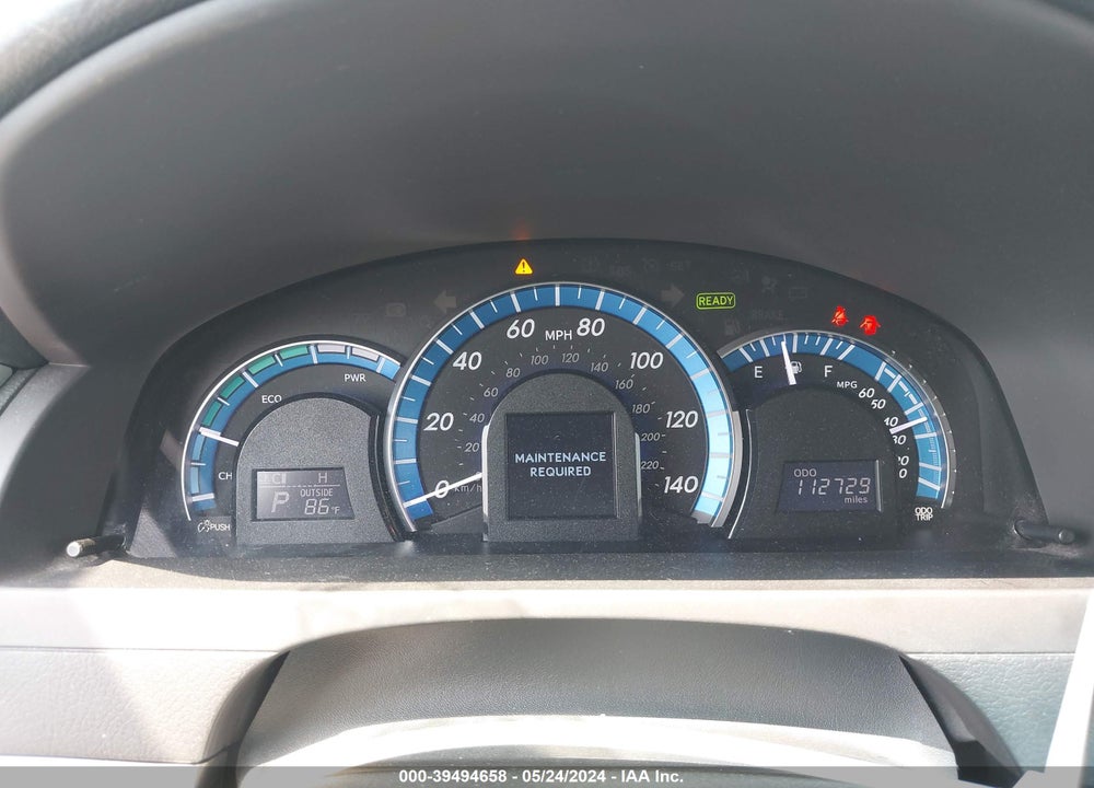 2012 TOYOTA CAMRY HYBRID XLE VIN: 4T1BD1FK2CU010565