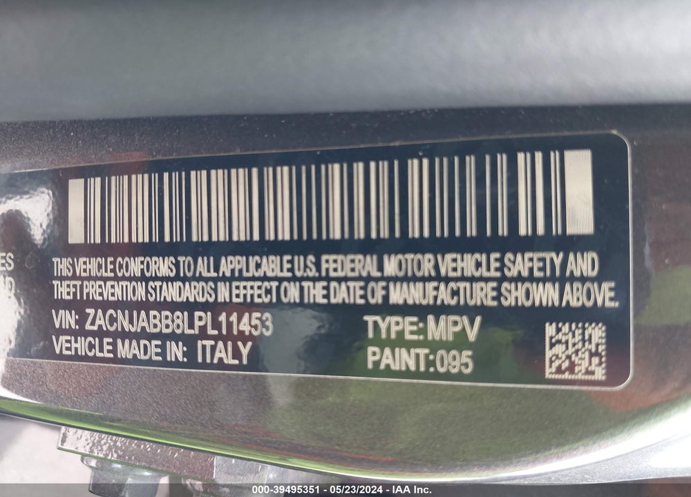 2020 JEEP RENEGADE LATITUDE FWD VIN: ZACNJABB8LPL11453