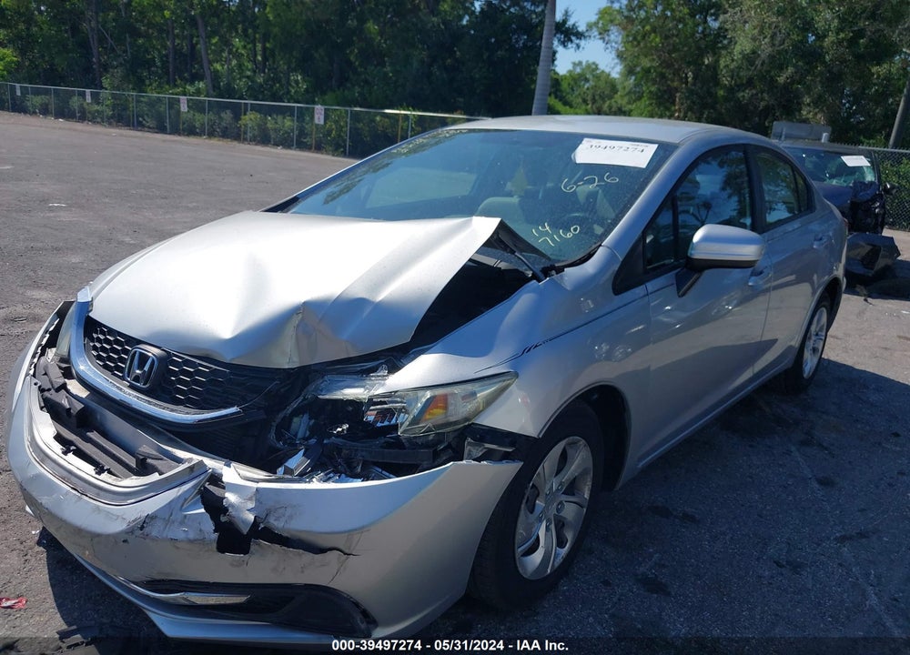 2014 HONDA CIVIC LX VIN: 19XFB2F51EE067160
