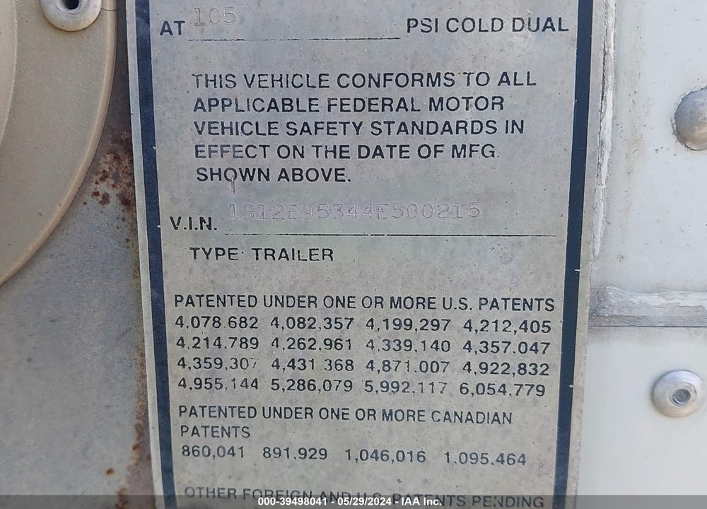 2004 STRICK TRAILERS --- VIN: 1S12E95344E500215